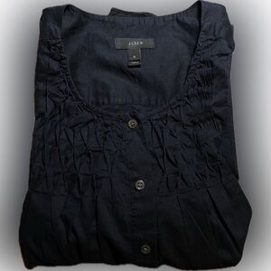 J. Crew 100% cotton black buttoned sleeveless shirt size 0
